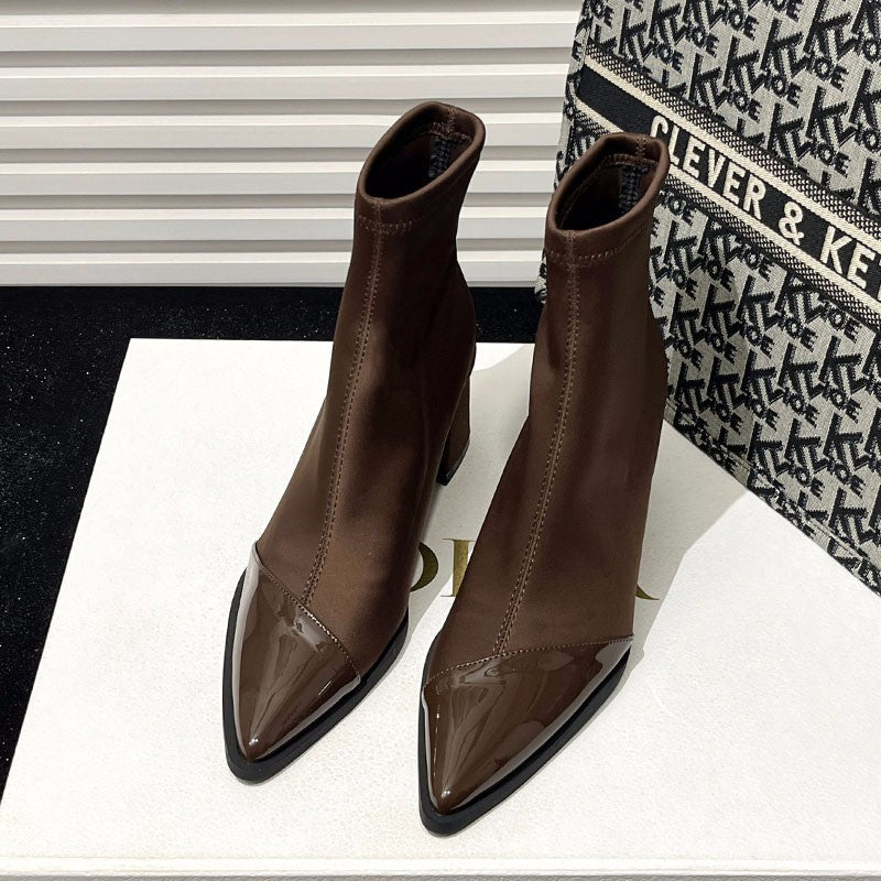 Bottines à bout pointu pour femmes grandes tailles