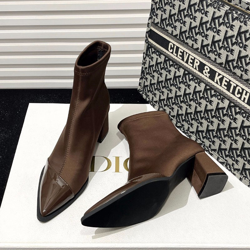 Bottines à bout pointu pour femmes grandes tailles